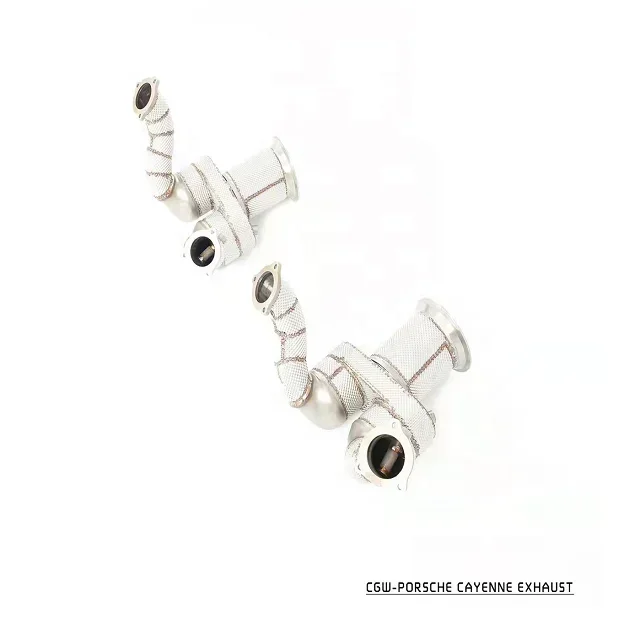 

High Performance Exhaust Muffler Downpipe For Porsche Cayenne 3.0T with OPF/GPF Sensor and Heat Shield