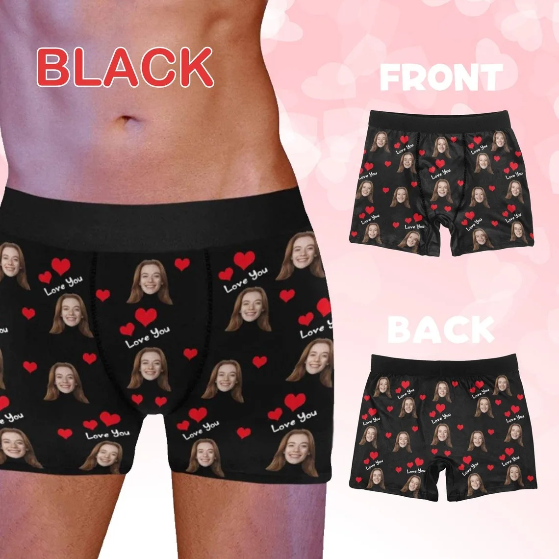 Personalized Valentine\'s Day Gift Custom Boxer Briefs With Funny Face/Photo Underwear Best Gifts For Boyfriend/Husband/Wife