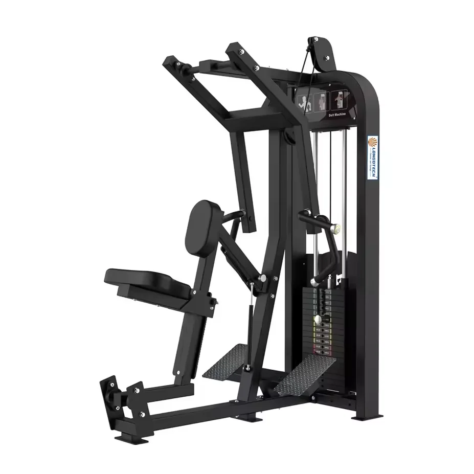 Best Selling Commercial Gym Fitness Equipment Seated Pull Back Pin Loaded Machine Double Pull Back Trainer Vertical Row