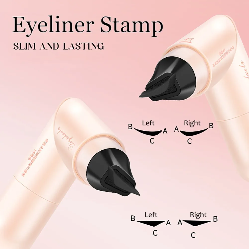 2pcs Beauty Matte Rotatable Eyeliner Stamp Waterproof Quick Dry Liquid Eye Liner Pen Drawing Pen Long Lasting Eyeliner Seal Gift