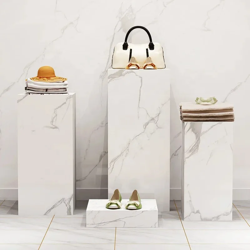 custom.Geometrical Forms Cylinder Cube Marble MDF Podiums Cosmetic Product/showcase/shopfront/display Window Display Pr