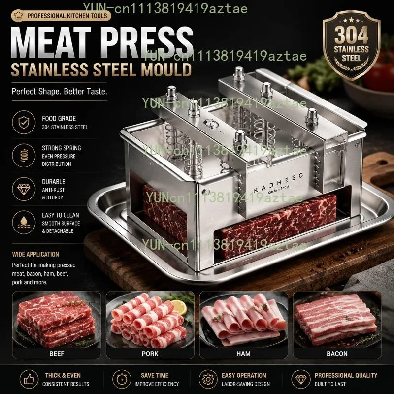 1.5‑4kg Spring‑Type Stainless Steel Meat Press Mold For Ham Bacon Raw Meat Processing