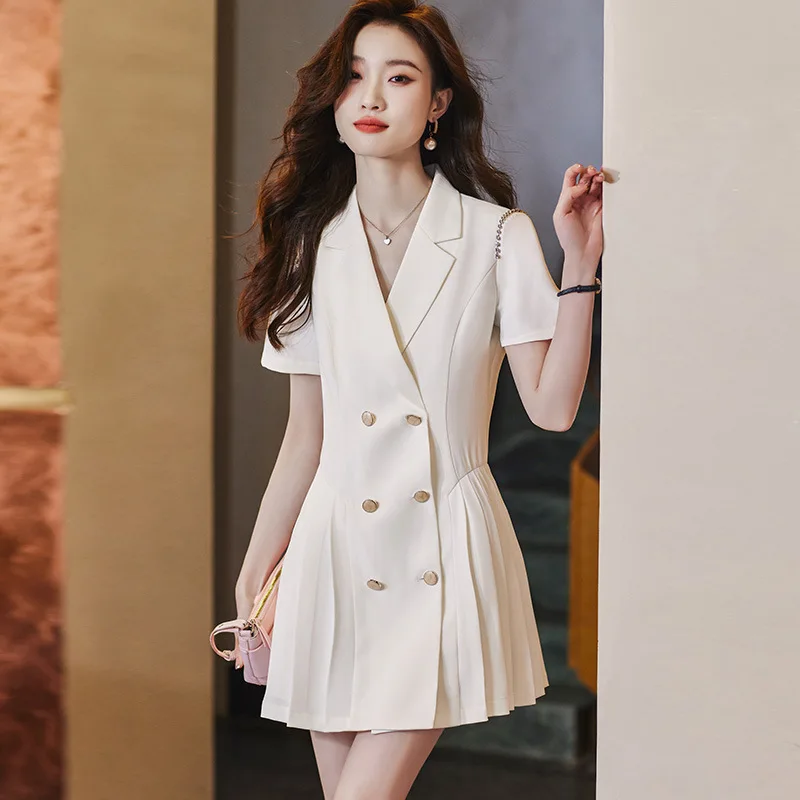 

Leisure OL Temperament Solid Color Suit Dress for Women Spring/Summer 2023 New Fashion Show High Fit Work Dress High End Design