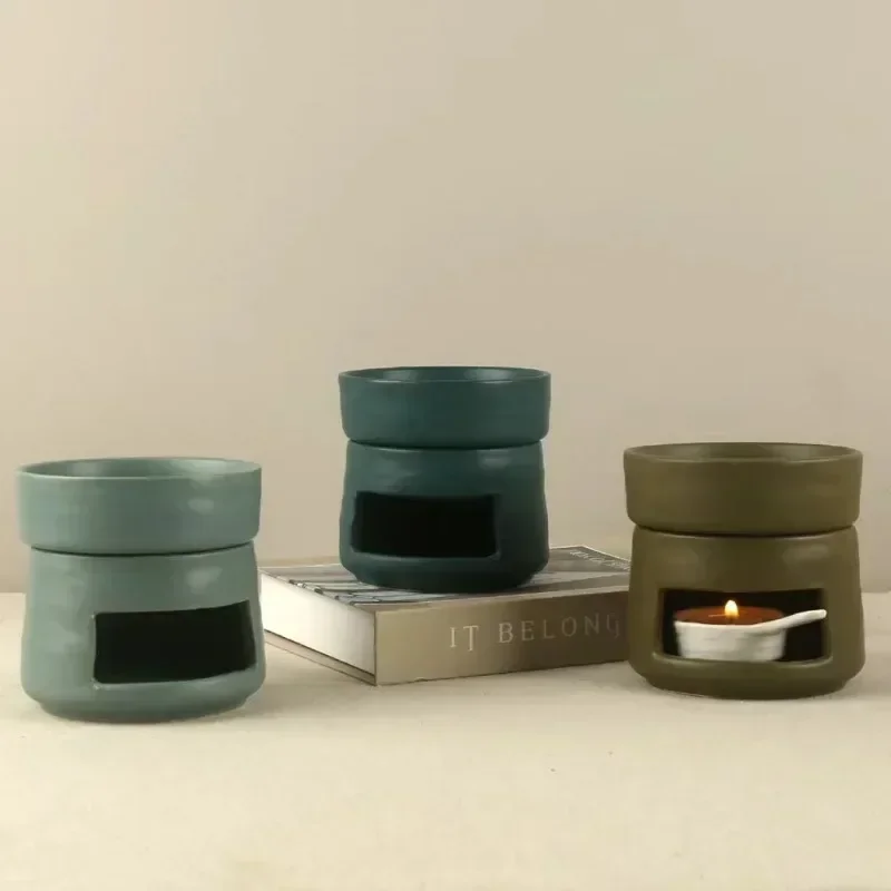 Home Decor Hot Exquisite Ceramic Craftsmanship Candle Holder Wax Oil Burner Diffuser Aromatherapy Tray Furnace Candle Holder