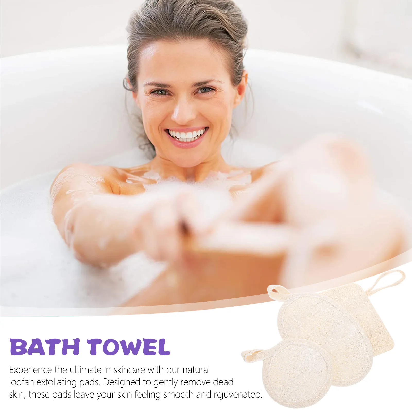 3 Pcs Scrubber Body Exfoliator Face Exfoliating Loofah Pad Pads for Wash Cloth Bath