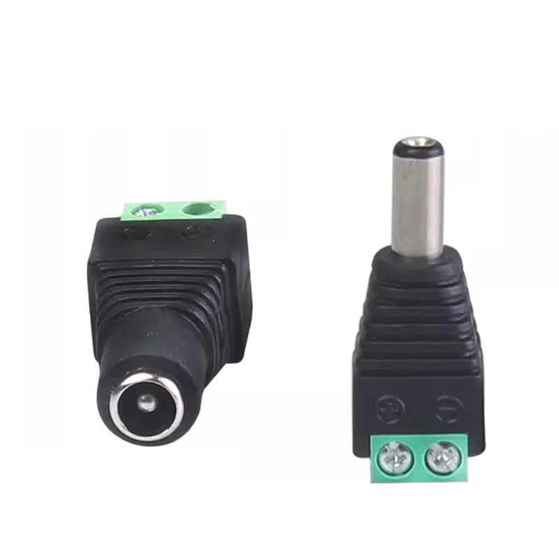 5PCS Cameras 2.1mm x 5.5mm Female Male DC Power Plug 5.5*2.5mm Plug Jack Adalug Jack Adapter Connector Male Plug Socket green