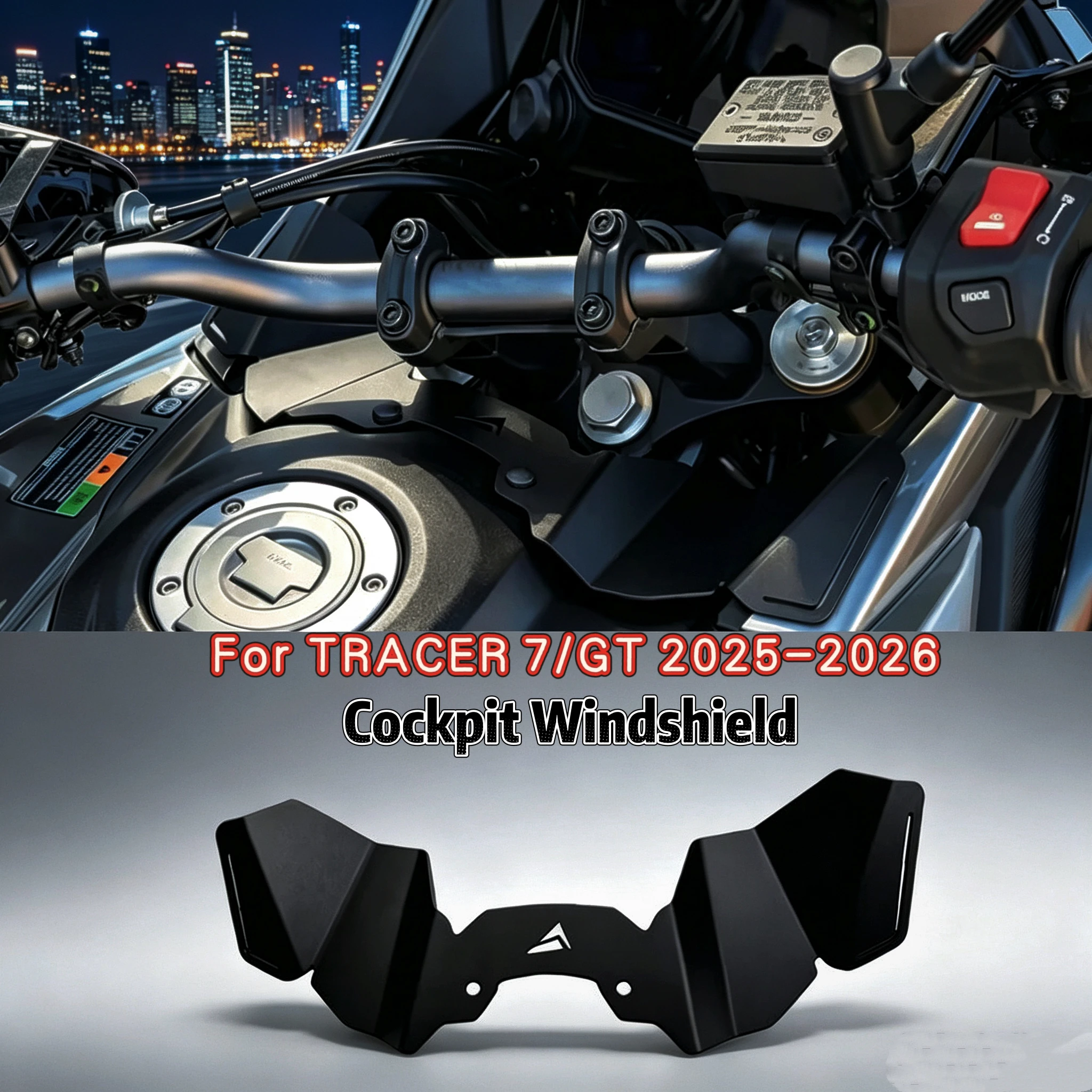 Motorcycle Cockpit Windshield Motorcycle Cockpit Wind Updraft Airflow Panel For Yamaha Tracer 7 TRACER7/7GT Tracer 7GT 2025-2026