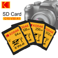 KODAK SD Card High Speed U3 64GB / 128GB / 256GB /512GB SDXC V30 for 4K HD Memory Cards Full Size for Camera