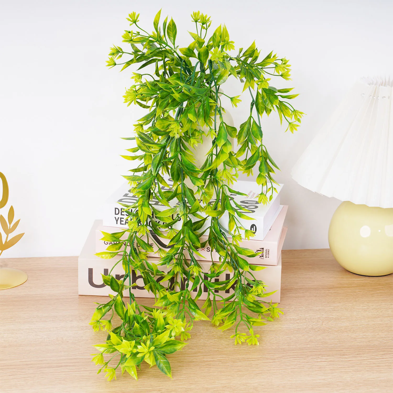 Artificial Plant Rattan Wall Hanging Vines Leaves Branches Plastic Fake Silk Leaf Green Plant Ivy Home Outdoor Garden Decor