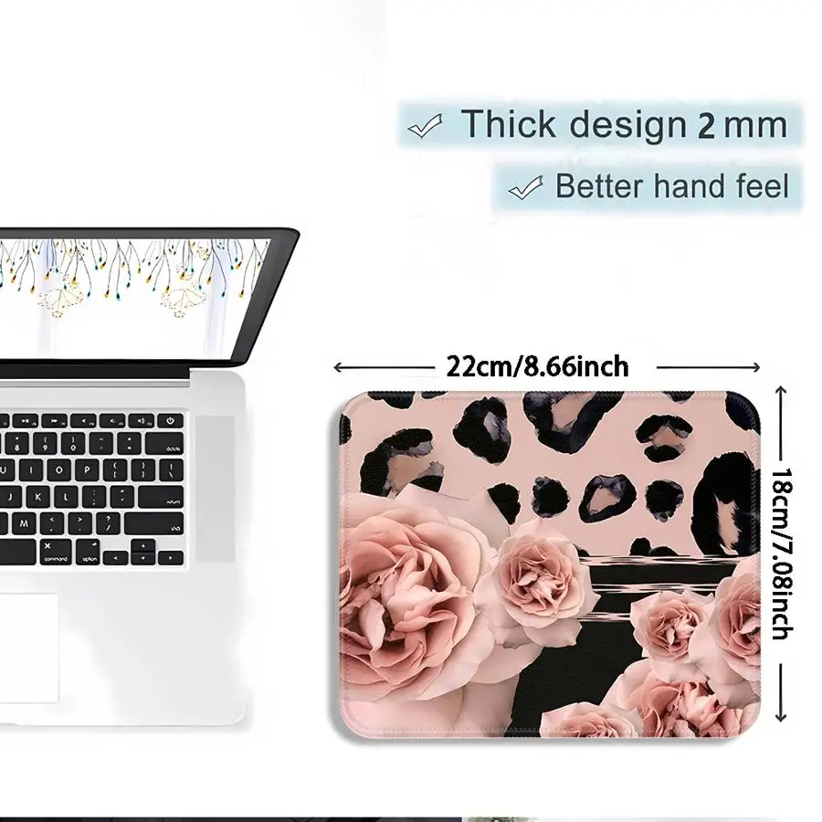 Mouse Pad Game Console Pad office Pad Keyboard Mouse Pad Desk accessories Computer Laptop Pad Anti slip Leopard Print Flowers