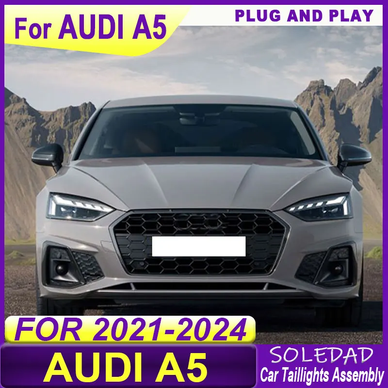 Car LED Head Lamp Assembly for Audi A5 2021 2022 2023 2024 LED Headlight DRL Turn Signal Light Led Projector Auto Accessories
