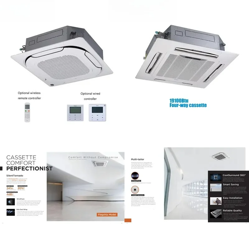 Four Way Cassette Central System Inverter Split Indoor Air Conditioner for Indonesia