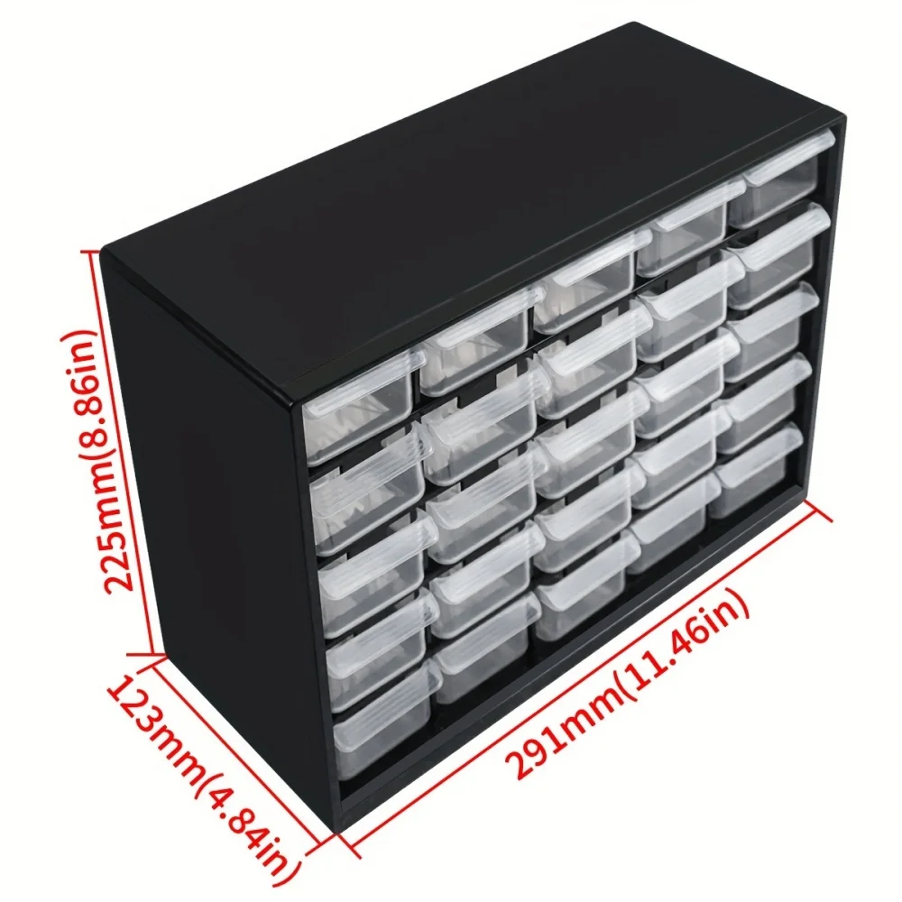 1set 25-Drawer Plastic Parts Storage Box, Hardware And Craft Cabinet Component Tool Box, Building Blocks Screw Storage Box