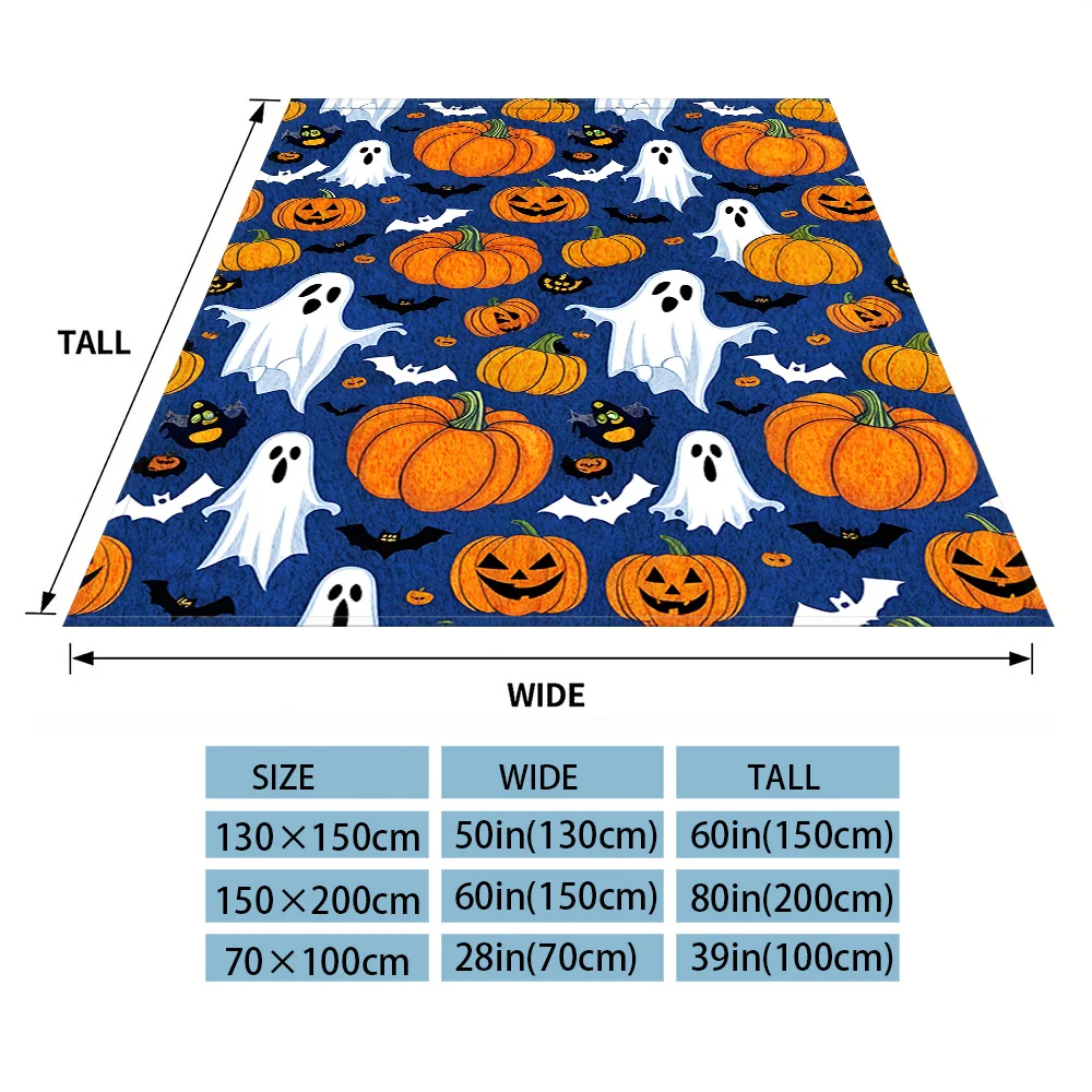 Halloween -Night Flannel Blankets Are Suitable For Sofas, Men's Room Decorations, Thick And Warm Gifts For Teenagers