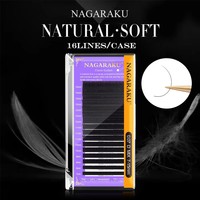 NAGARAKU 16Rows Classic Individual Eyelash Extension Lashes Matte Black Professional Soft Natural