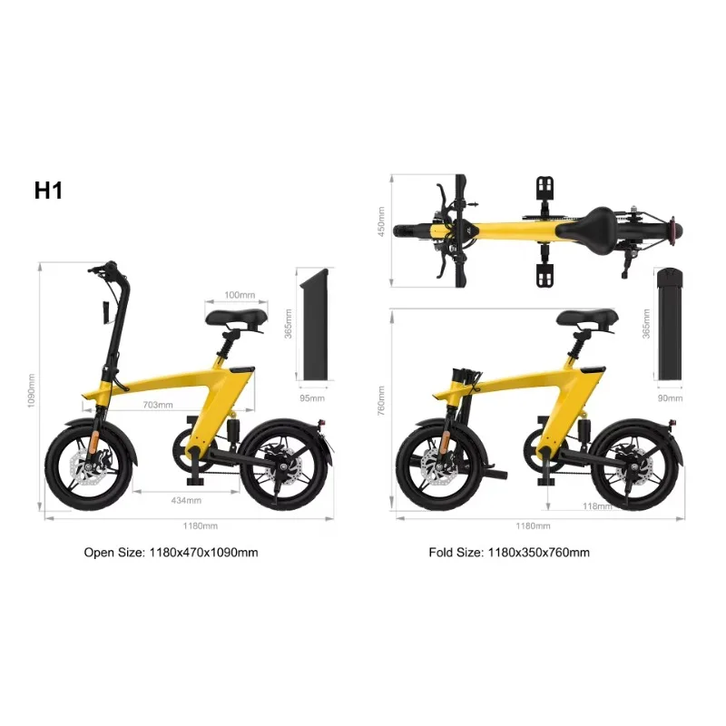 Image 6: Vélo pliant à trois modes pour hommes, vélo électrique pliant 36V, vélo de montagne électrique à deux roues tout-terrain