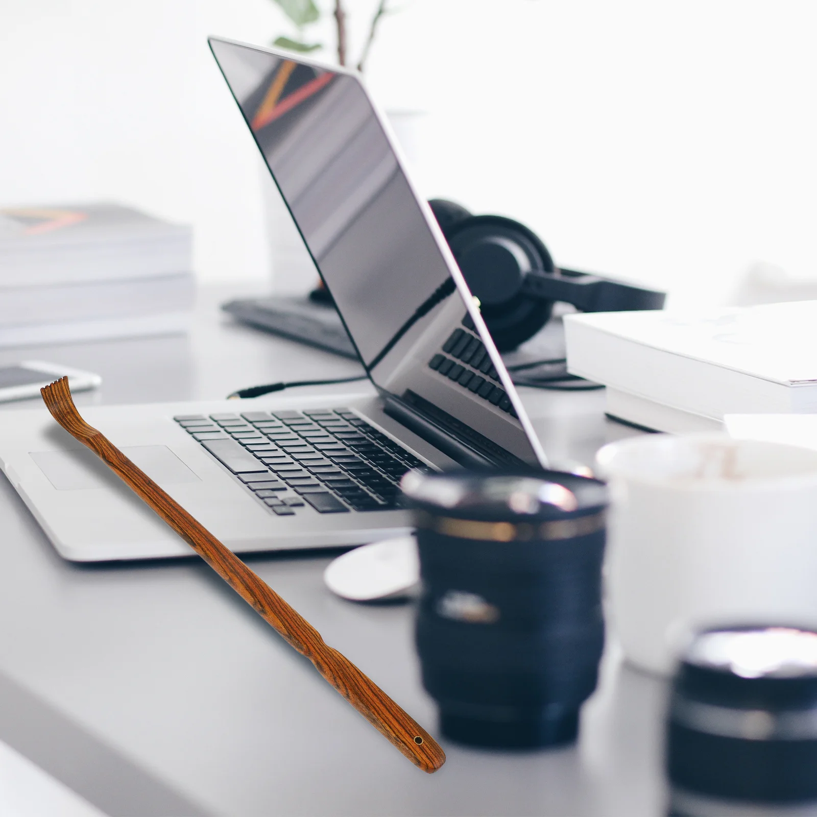 1 قطعة خدش الظهر بني فاتح سميكة قابل للسحب خشب الصندل خدش مريحة الظهر الحكة آلة لتخفيف الحكة السريعة #3