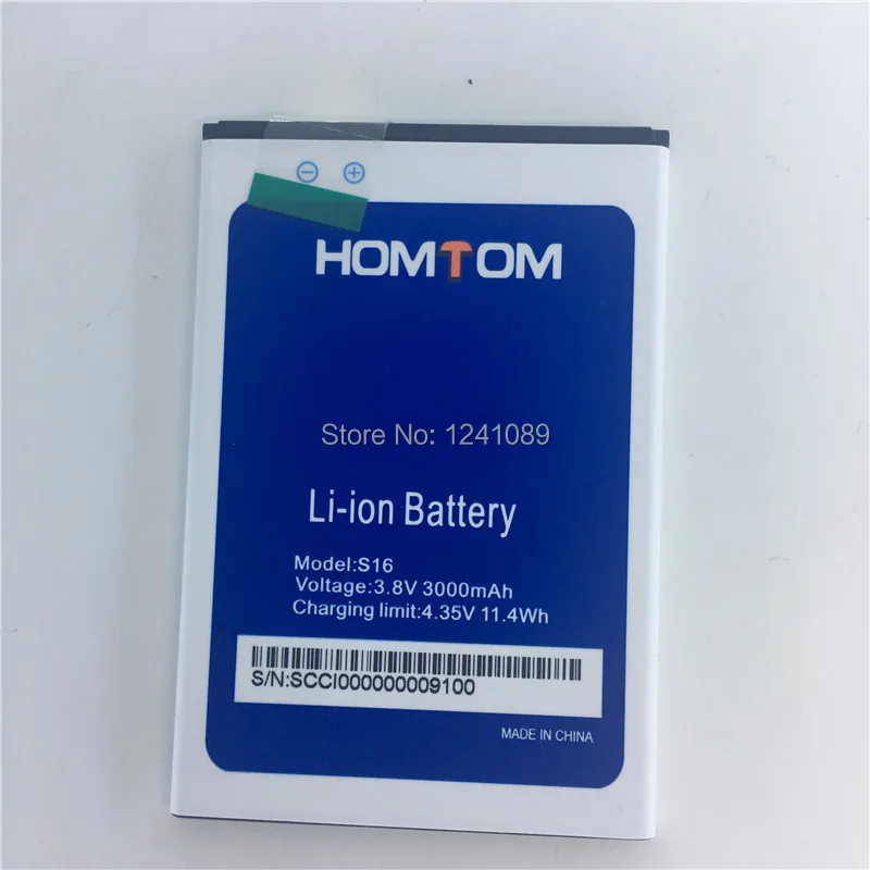 

Mobile phone battery HOMTOM S16 battery 3000mAh Long standby time High capacit HOMTOM Mobile Accessories