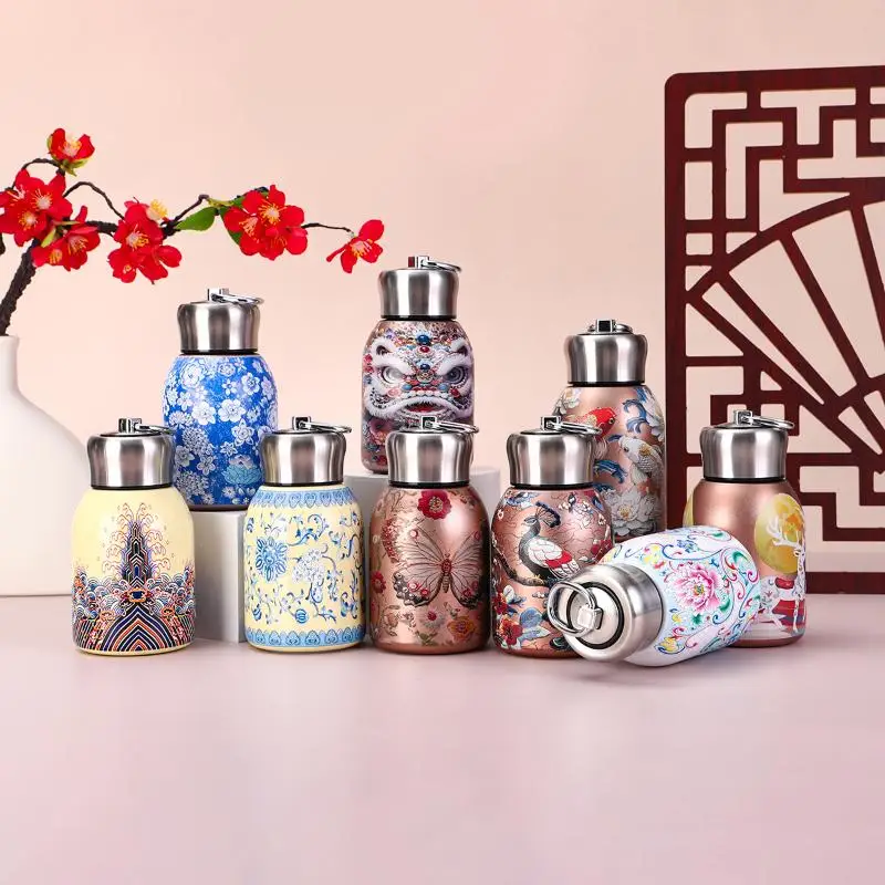 Portable Pocket Cup 300ml Stainless Steel Insulated Water Bottle With Mini Vacuum Cup Creative Double-layer Vacuum Handy Cup