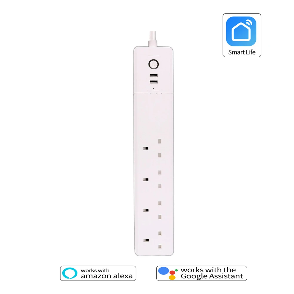 UK Tuya Wifi Power Strip Zigbee 2USB Remote Voice Control Timer Plug 16A 2500W Smart Electrical Socket Google Home Alexa