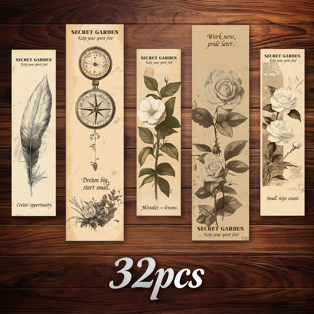 

Набор винтажных закладок, 32 шт., «Ловец снов и цветочные растения», идеально подходит для учителей, читателей, любителей книг, идеальный подарок на день рождения, Новый год