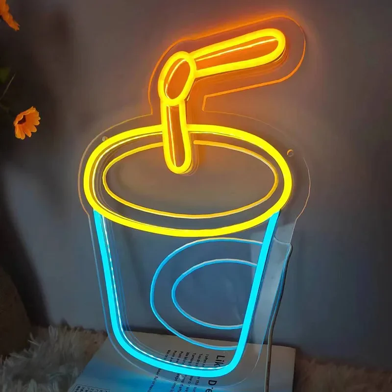 Led Neon Sign Hot Dog Pizza Ice Cream Restaurant Shop Open Decorations Holiday Party Wedding Night Light Home Wall Bar Christmas