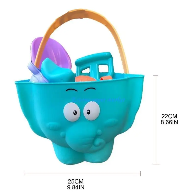 090b Elephant Beach Set Kids Sand Toy Toy Bucket Rake Phelt for Turtle for Crocodile Hippo Moules Water