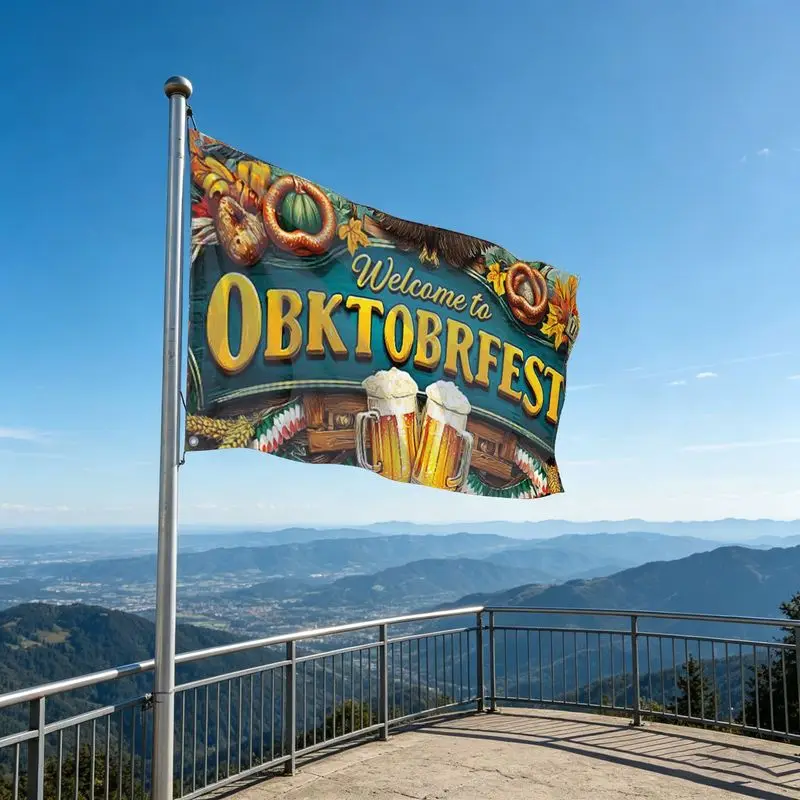 1pc Multiple Sizes Welcome to OBKTOBRFEST Flag for Festivals, Celebrations, Oktoberfest Events, Featuring Bald Eagle