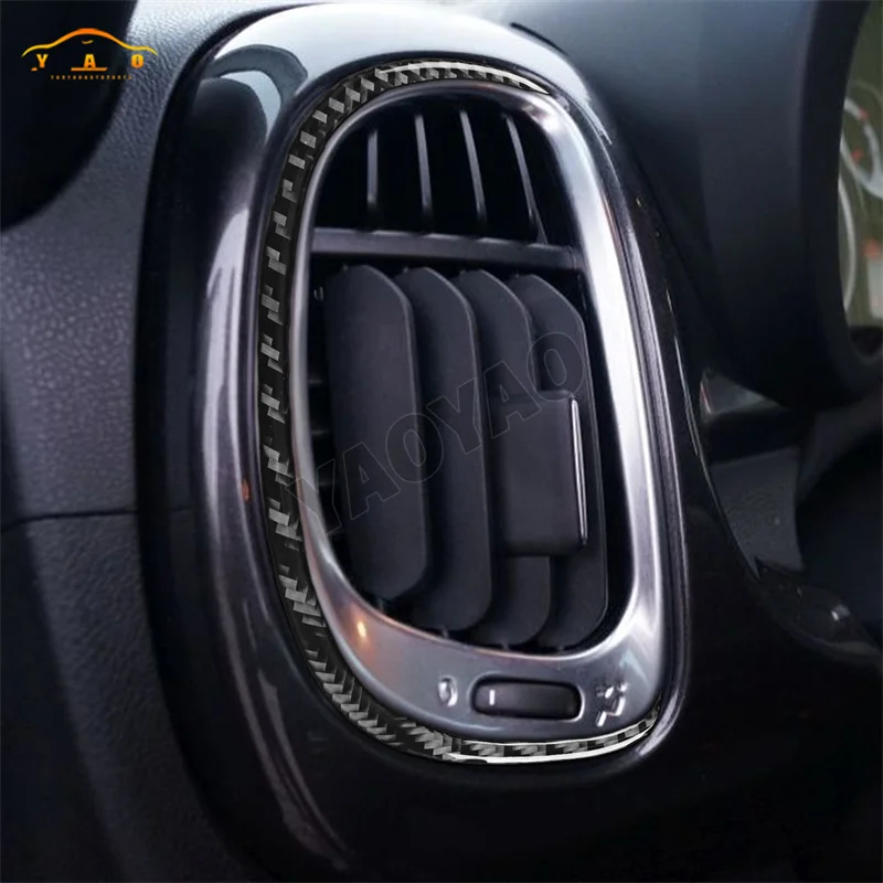 Carbon Fiber For Fiat 500L 2014 2015 2016 2017 Car Side Air Vent Outlet Cover Trim Sticker