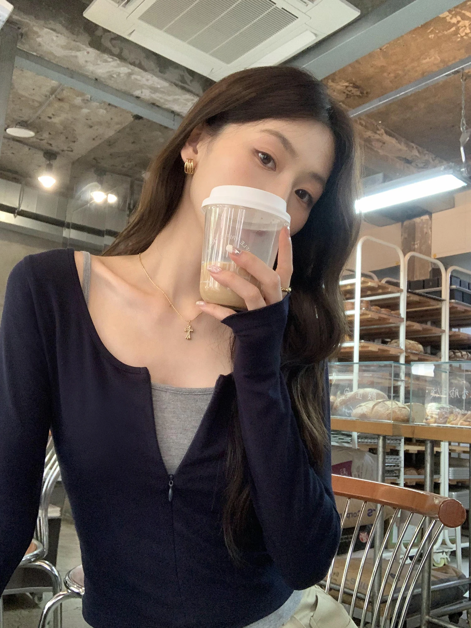 

Женская трикотажная футболка Pusumede Long Sve, облегающий топ U-Ne, повседневный комплект из двух предметов, модный многослойный топ