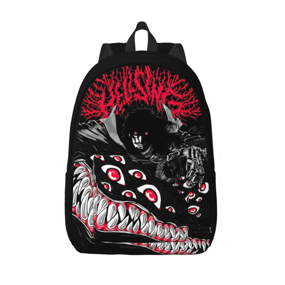 

Hellsing Metal Casual Backpack Lightweight Student Work Anime Manga Vampire Daypack for Men Women College Shoulder Bag