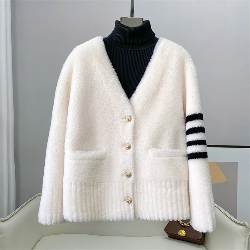 Aorice Women Real Wool Fur Coat parka New Winter Warm Female Sheep Shearing Jackets Overcoats CT152