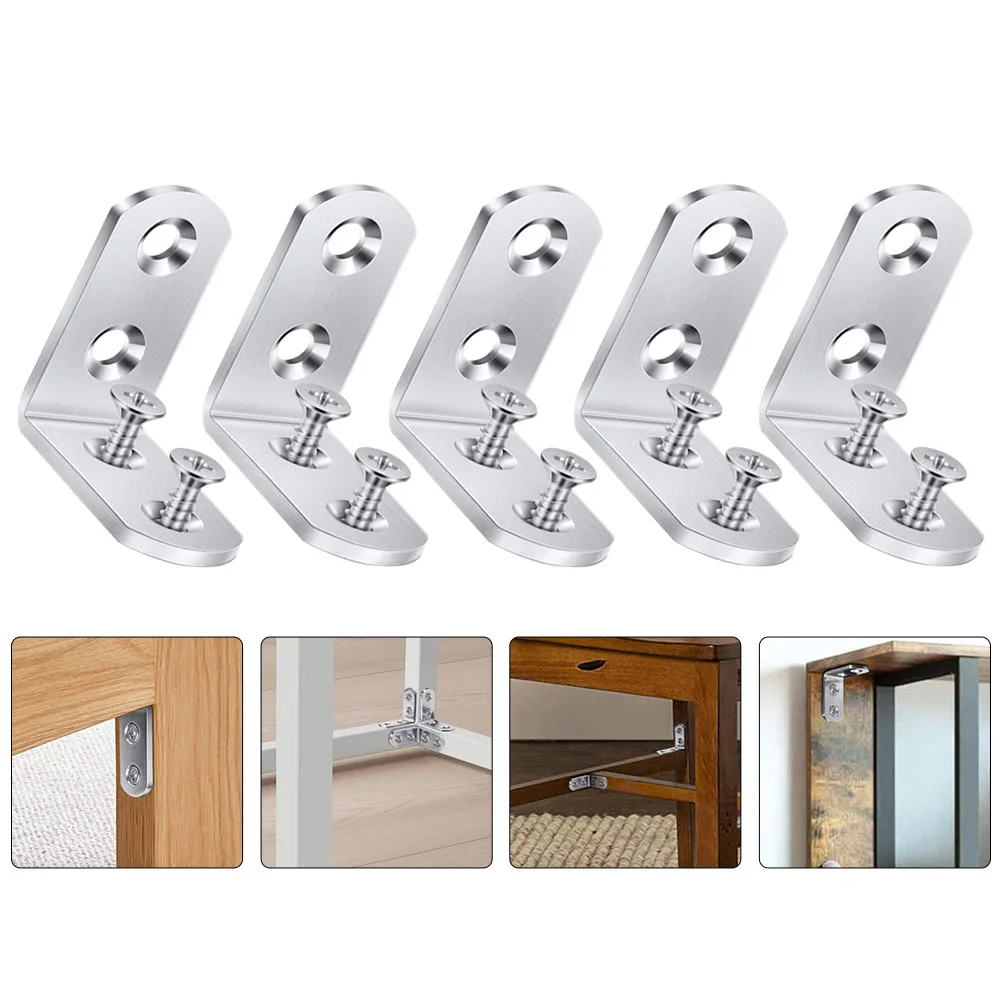 

8pcs Corner Angle Brackets Stainless Steel Heavy Duty Corner Braces For niture Reinforcement L Shelf Connectors Wardrobes