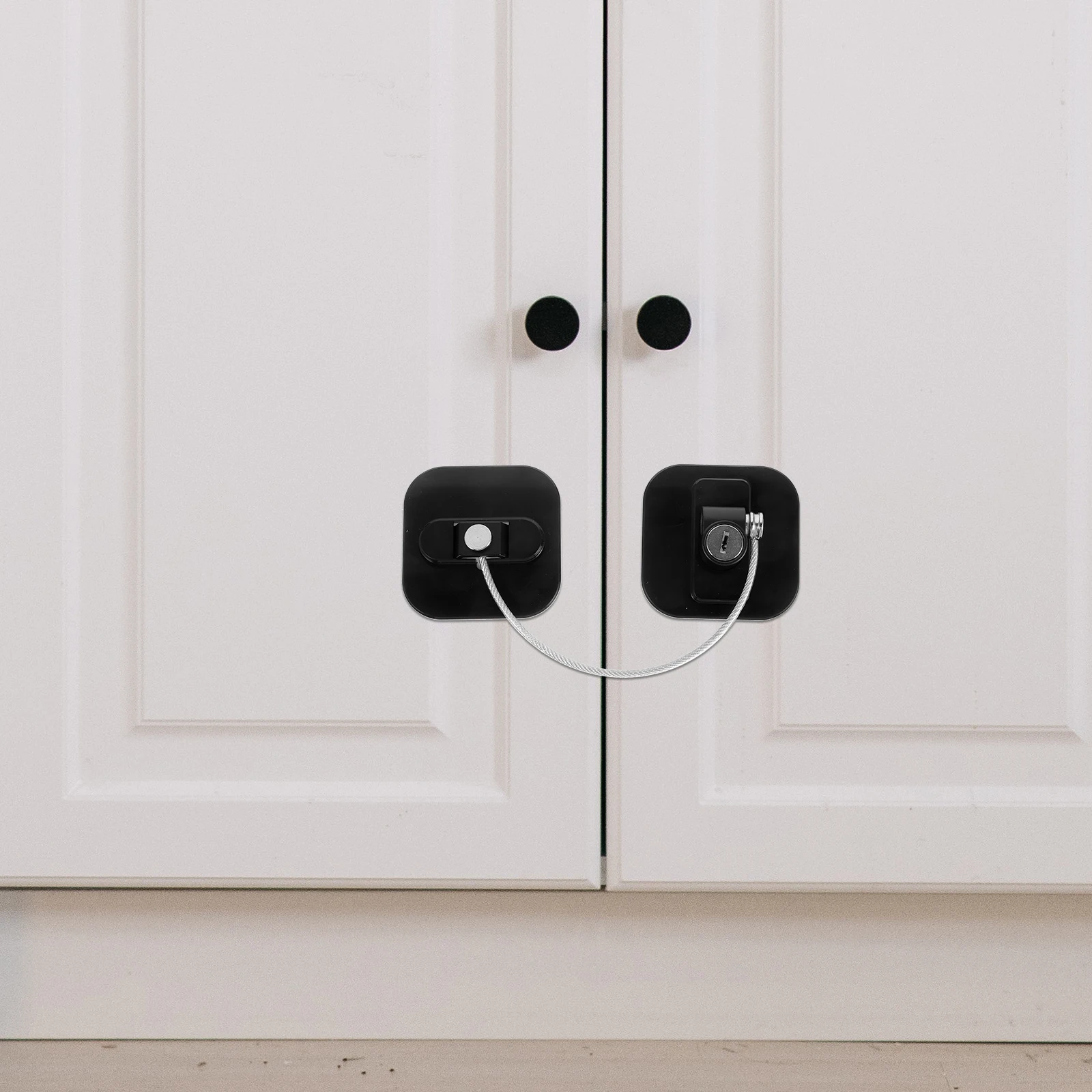 

1 шт. предохранительный замок для холодильника, квадратная дверца шкафа, не требующая штамповки, ящик для морозильной камеры, пластиковые замки, высокие для ящиков