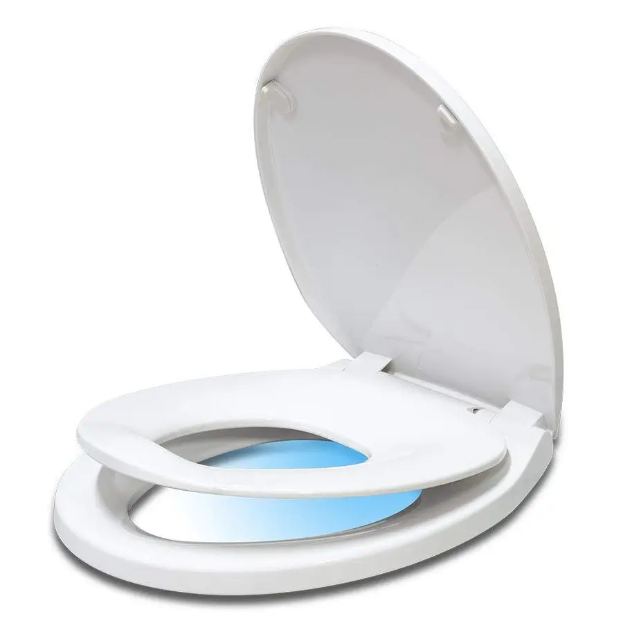 

Toilet Seat with Built in Potty Training Seat, Slow Close, Easy Clean,Fit Standard Round Toilet, Plastic, White