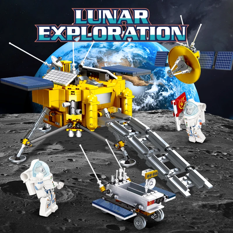 

Technology Lunar Exploration Center Building Block 59012 735Pcs Puzzle Universe Planet Detection Base Ornaments Moc Assembly Toy