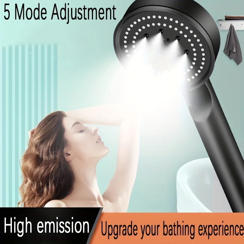 5 Mode Pressure Boost Shower Head Multifunction Adjustable Large Water Yield Shower Nozzle Massage Shower Bathroom image 5