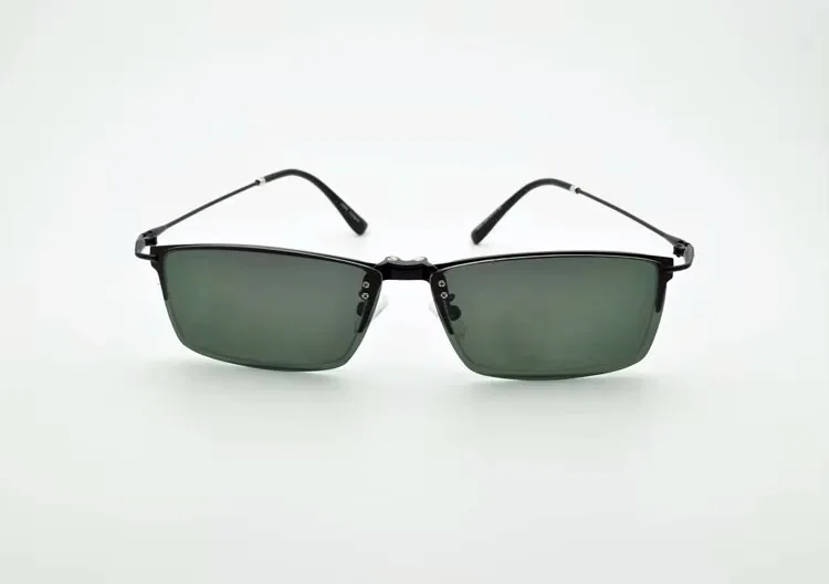 Clip-on-Rahmen, Magnet, Legierung, Brille, Metall, Myopie, schwarz, polarisiert, Herren-Sonnenbrille, Edelstahl, Fahren, großes Gesicht, Zwei-in-Eins – Detail 10