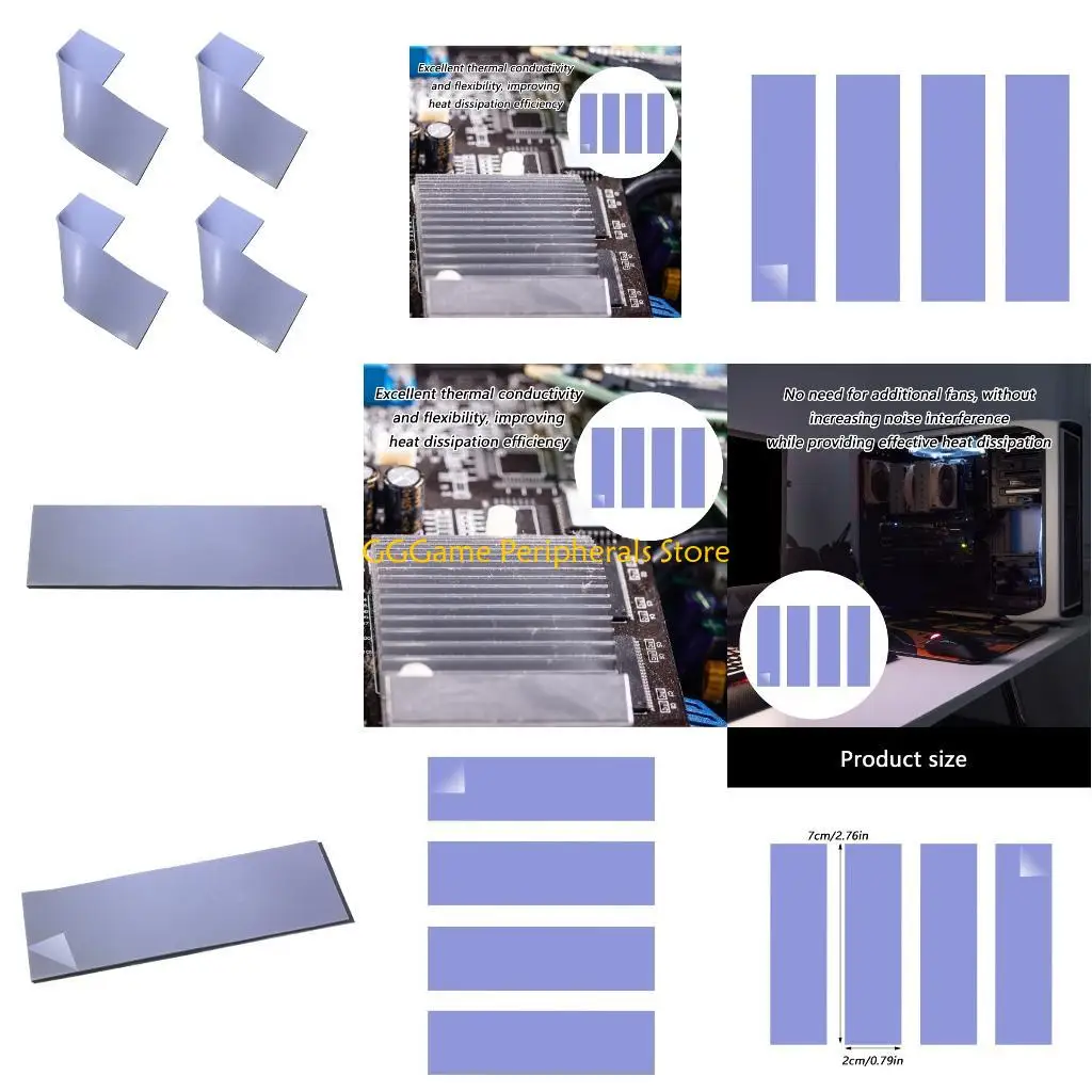 U55B Múltipla Marca Compatível Corte Preciso M.2 2280 Ssds NVMe Almofada resfriamento térmico eficiência Dissipação 4