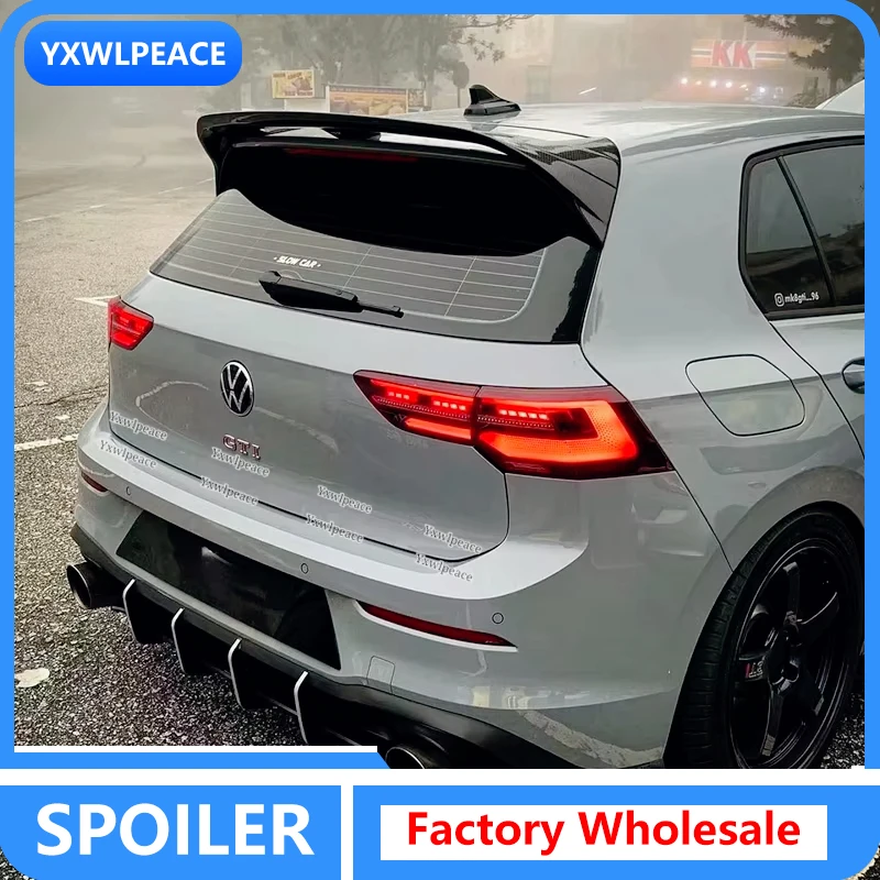 

For VW Volkswagen GOLF 8 MK8 Pro R-line GTI R 2020-2023 Spoiler ABS Plastic Car Rear Roof Spoiler Trunk Lip Wing Car Accessories