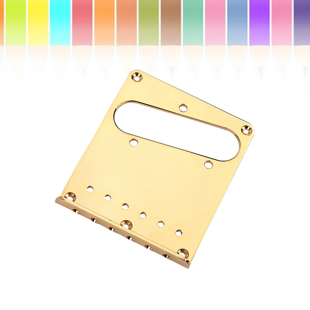 

Single Golden Chrome Plate For 98Mm Flat Mount Guitar String-Through-Body Plate Assembly Without Saddles