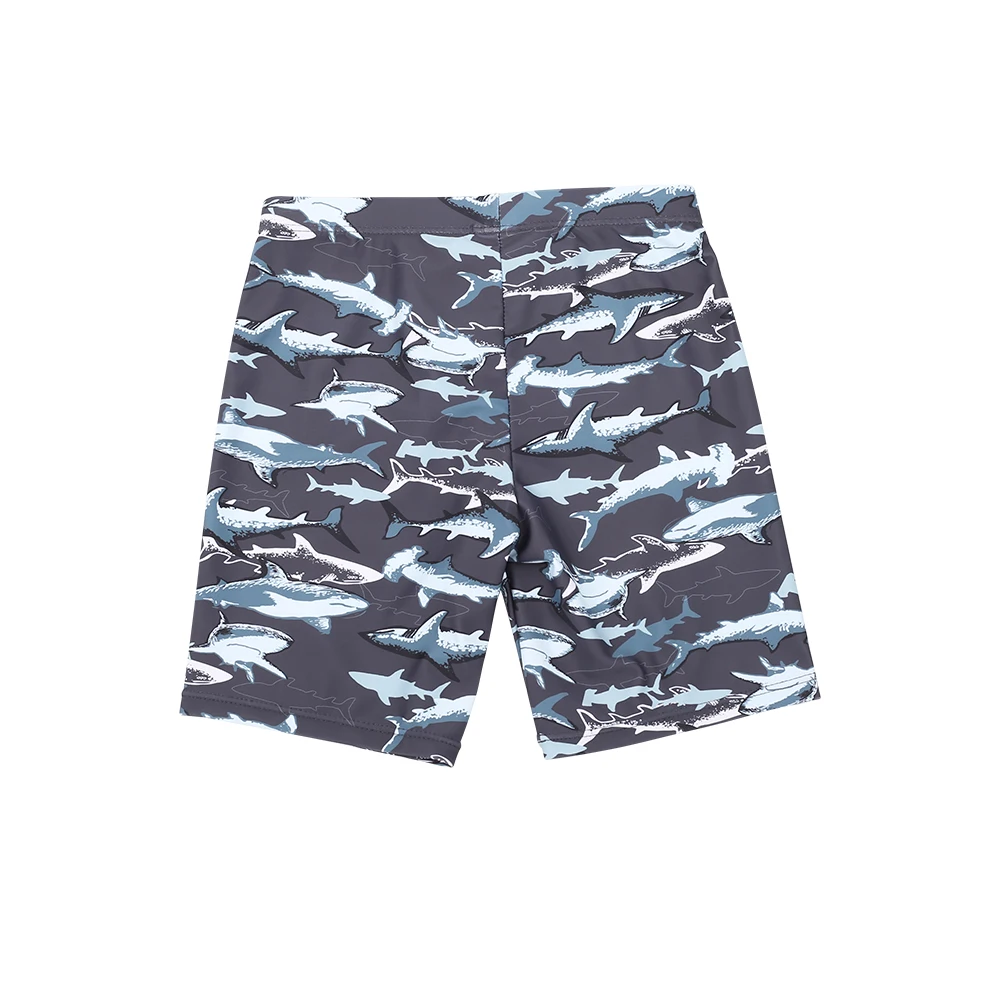 3Pcs Boys Swimsuit Swimming Suits Shark Printing Sunscreen Prevention Long Sleeve Shorts Caps Kids Swimwear Set Quick Drying