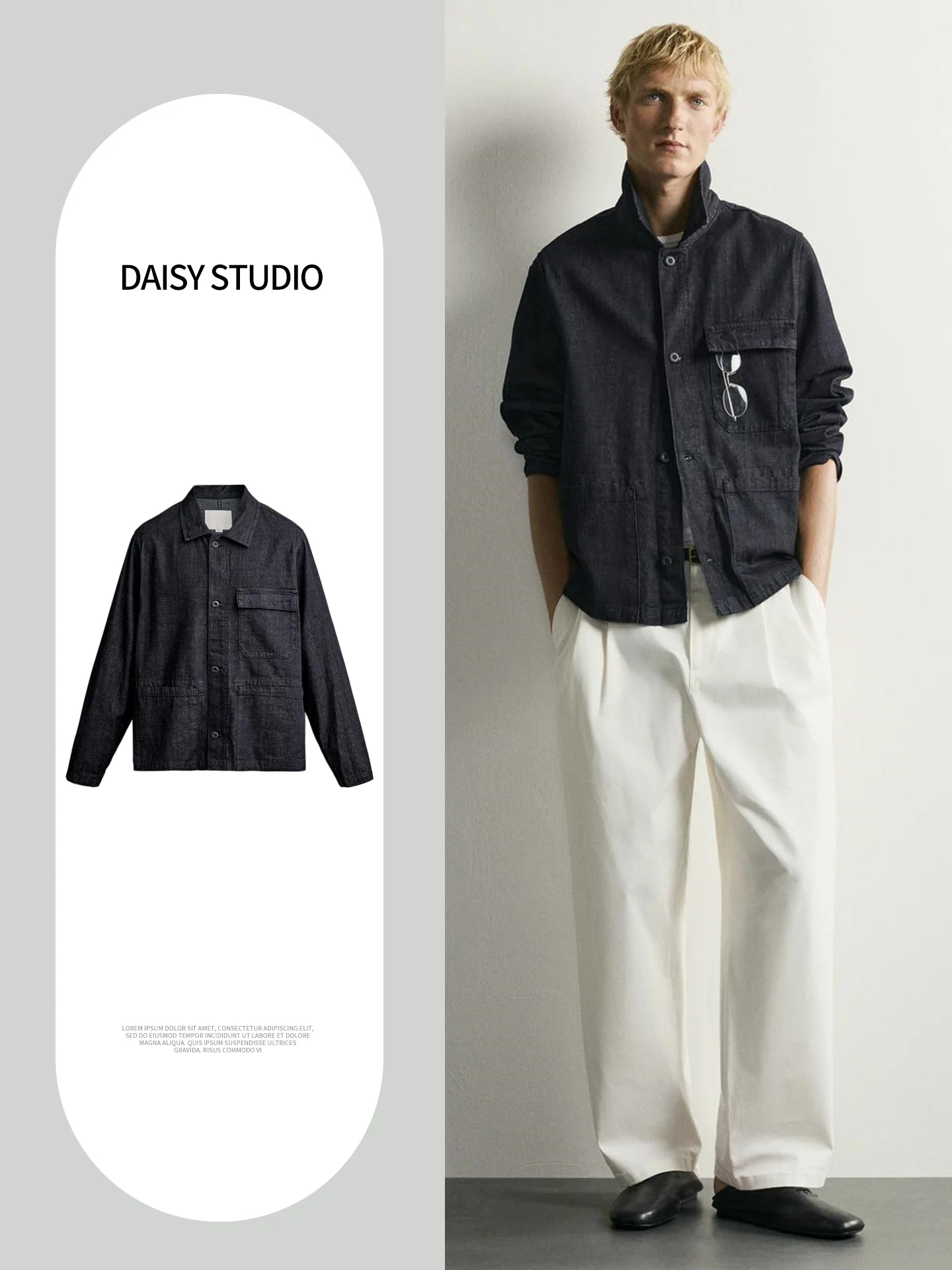 Retro Style Loose Fit Long Sleeve Button up Denim Shirt Jacket New Arrival Autumn Men's Fashion Polyester Fiber 100%