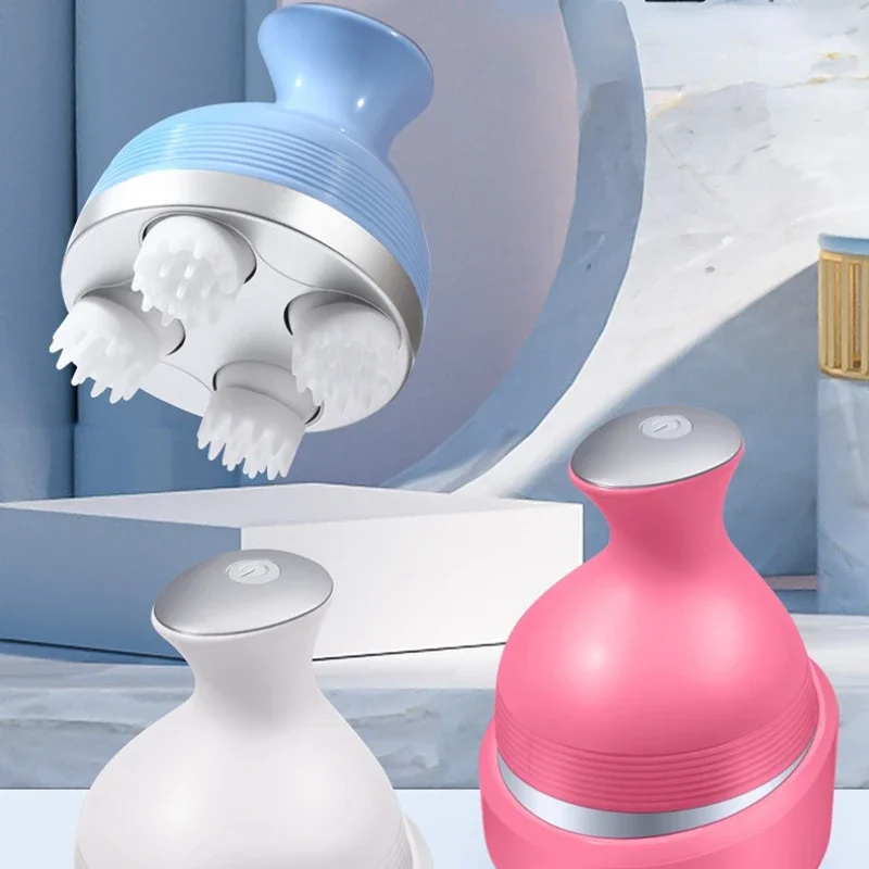 

Portable Electric Cordless Hair Scalp Massager with Kneading 4 Massage Nodes Handheld Head Scratcher Massager Stress Relax