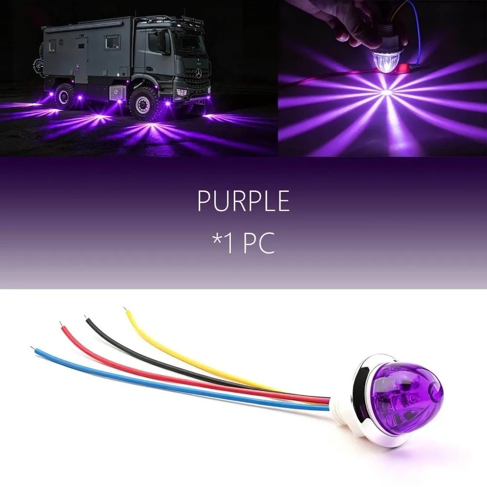 1.25 Inch Diameter LED Side Marker Light Small Size Universal Fit Trailer Warning Light Decorative Lamp Watermelon Design