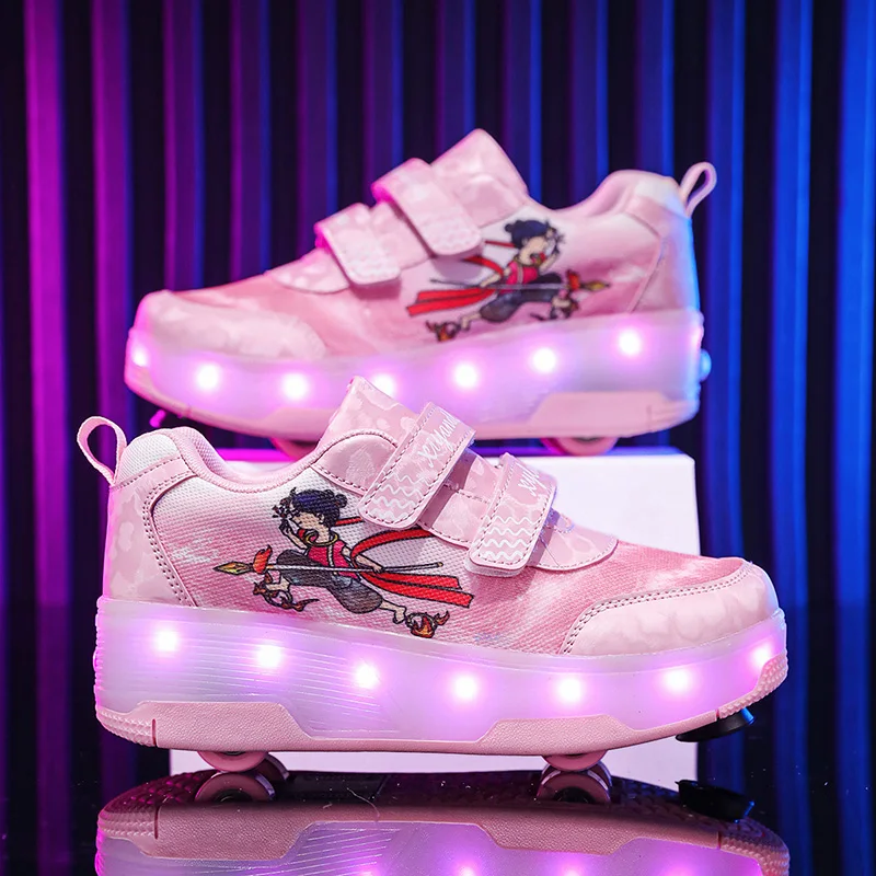 

Student Roller Sneakers for Boys & Girls: Lightweight Wheeled Sneakers, Teens' Roller Skates for Commuting