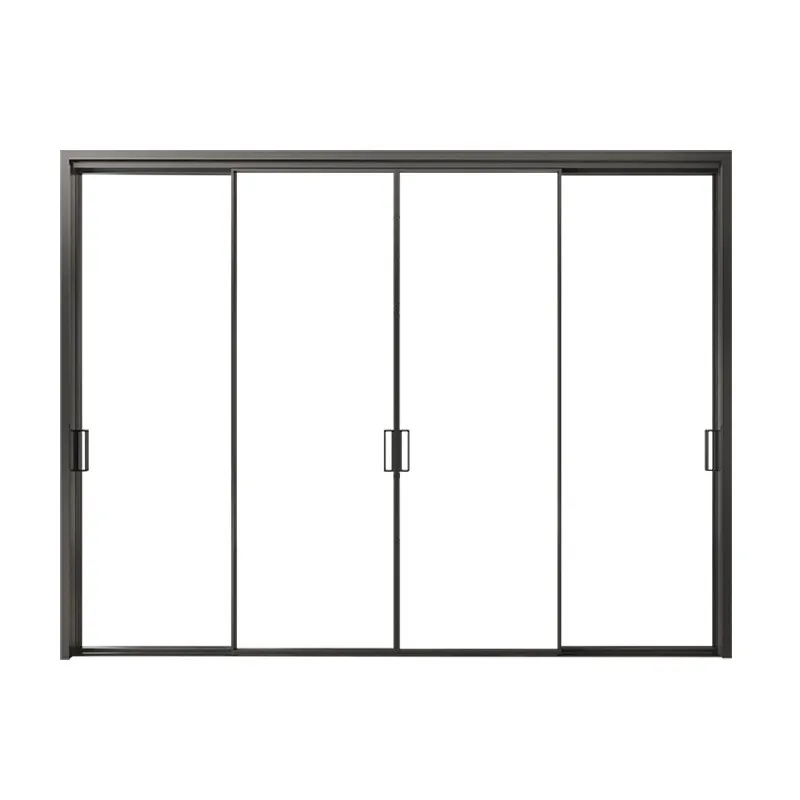 Home balcony sliding and sliding linkage door, aluminum alloy Internet celebrity extremely narrow partition glass door