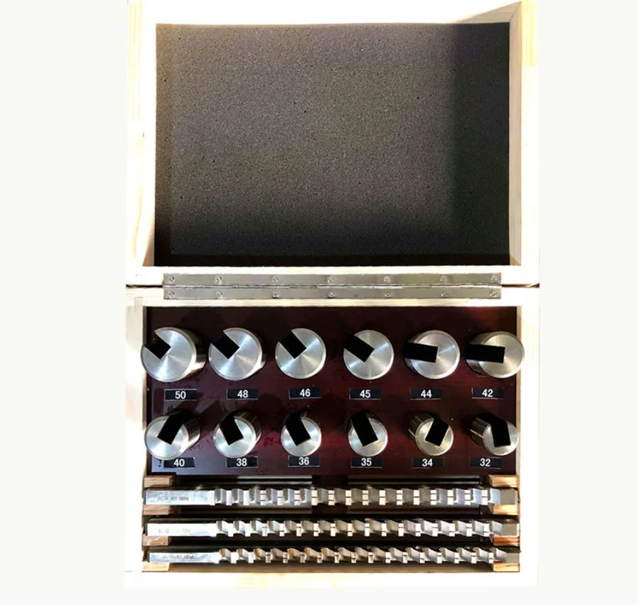 21pcs Keyway Broach Tool Set 10mm 12mm 14mm Broaches 32-50 Bushings Shims HSS Cutting Tools for CNC Machine