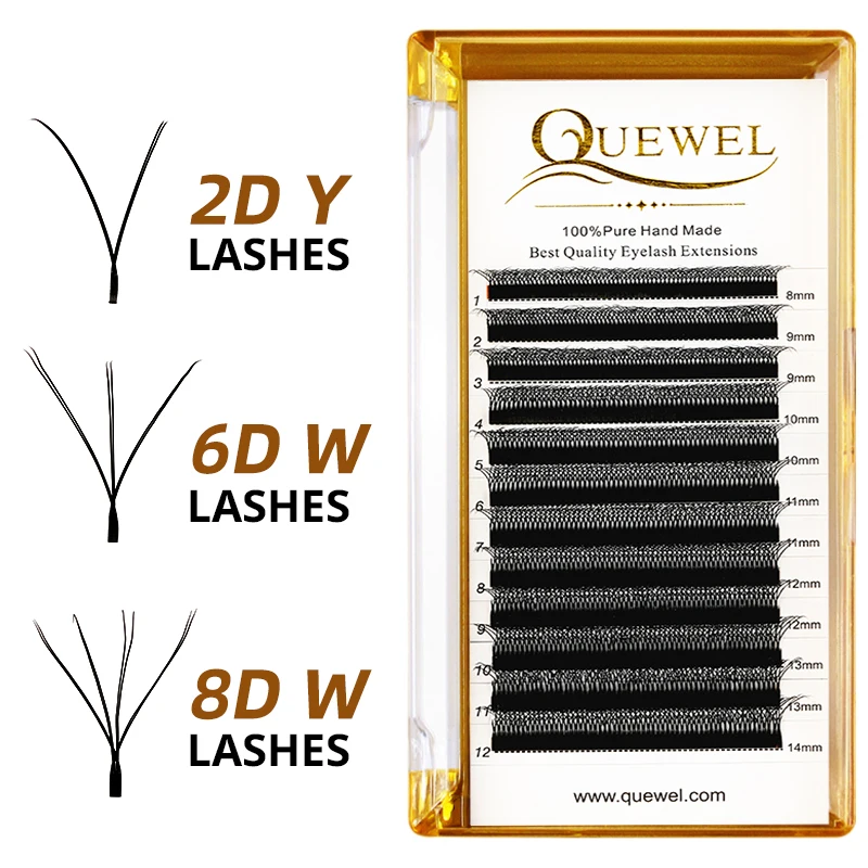 ขนตาปลอมสองด้านสำหรับต่อขนตา2D/6D/8D ขนตาปลอมสองชั้น8D แฟน cilios W ขนตาปลอมคุณภาพสูงขนตาเทียม
