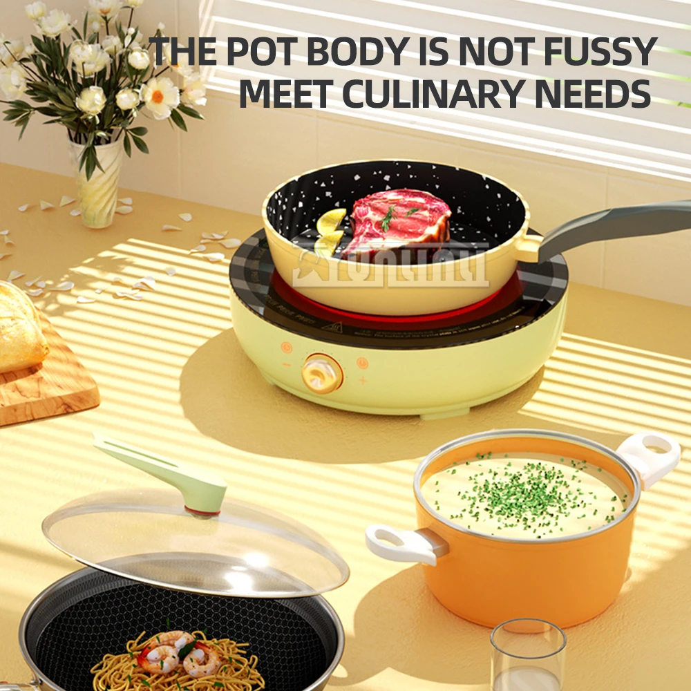 Portable Electric Induction Cooker 2000W Round Electromagnetic Cooktop Household Tea Boiling Stove